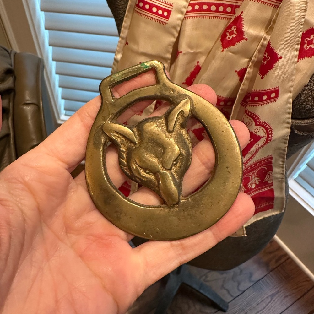Fox Vintage Horse Brass (Scarf Slide)